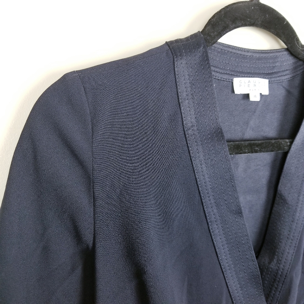 Claudie Pierlot navy blue wrap dress, size 36 - Picture 3 of 6